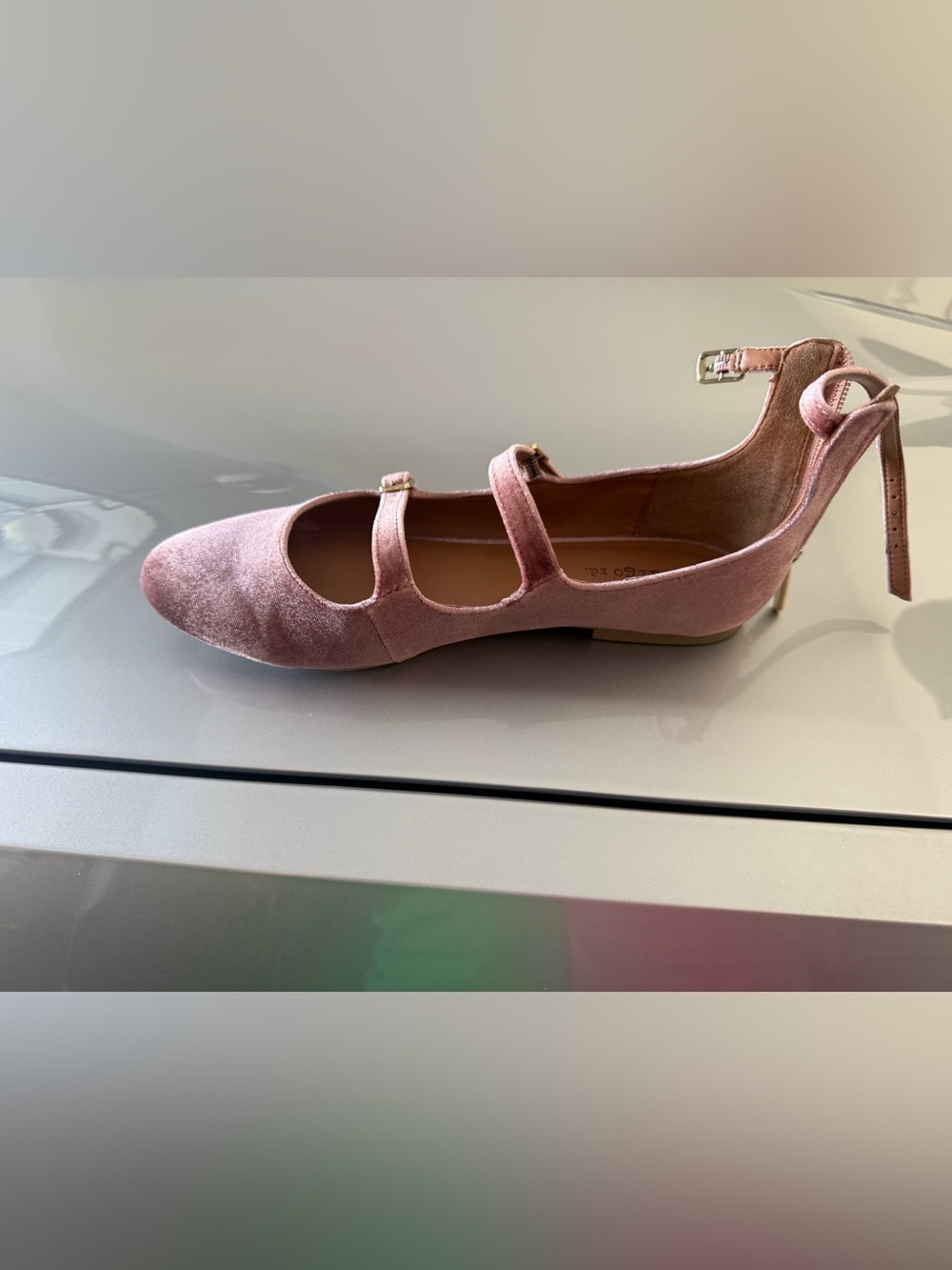 Indigo Rein Pink Suede Mary Jane Heel with Ankle Strap